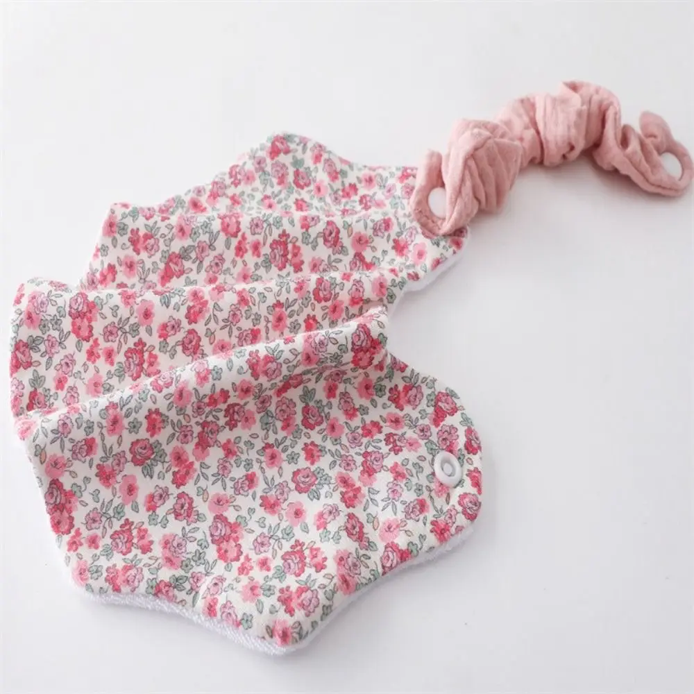Petal Cotton Gauze Feeding Bib 360-Degree Coverage Soft Texture Drool Bib Printed Design Wave Shape Cotton Bibs For Toddlers
