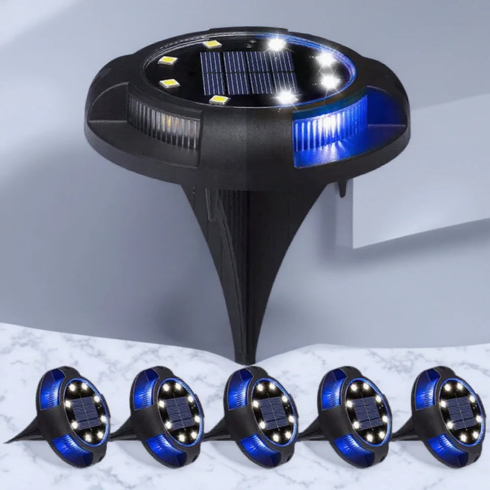 

12LED солнечный садовый светильник, водонепроницаемый уличный напольный светильник, солнечный погребенный светильник для газона для декора двора