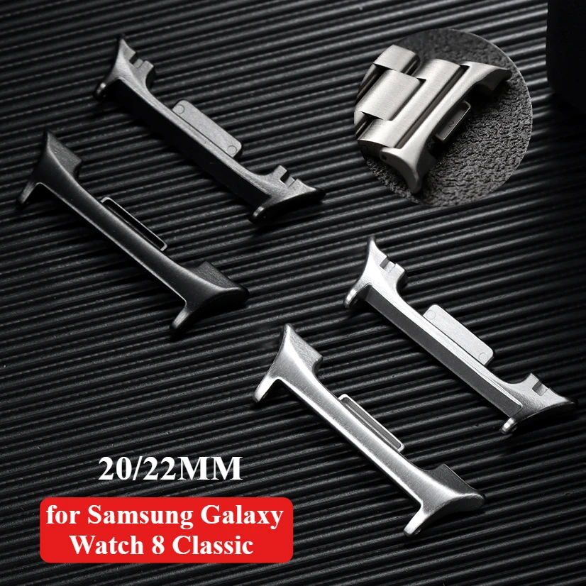 1 Paar Edelstahl-Anschluss für Samsung Galaxy Watch 8, klassischer Armband-Adapter für Galaxy Watch 8 20 mm, 22 mm, Zubehör