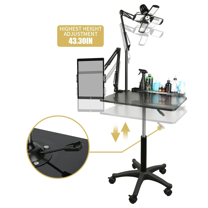 TAIDU New Work Table Tattoo Hydraulic Lifting Tattoo Workstation Solid Wood Tabletop With Light Tattoo Table Tattoo Equipment