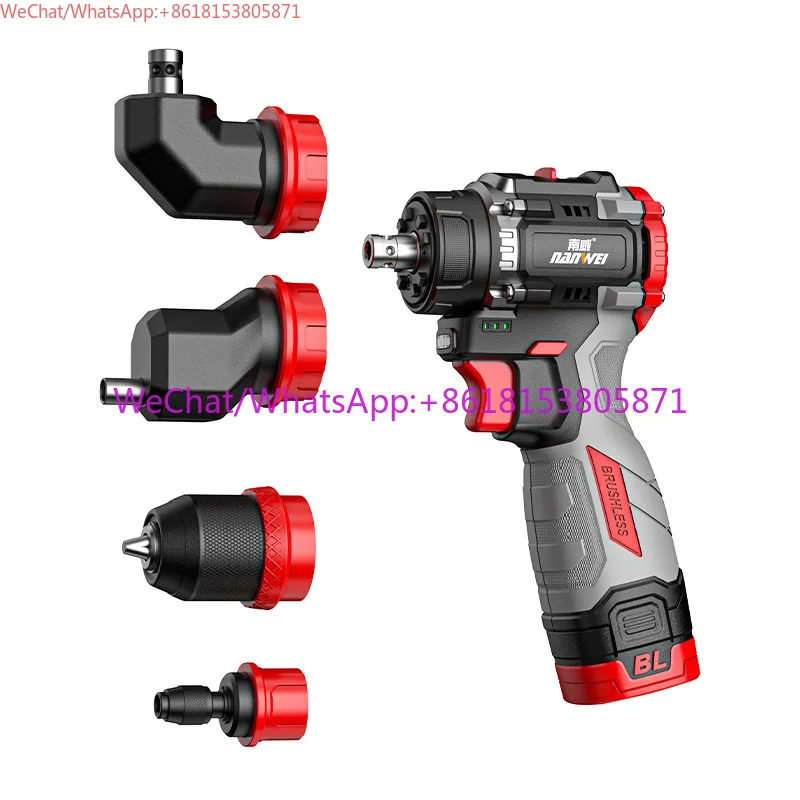 Multi-head drill lithium battery brushless power tool hand drill quick change adapter chuck multi-function