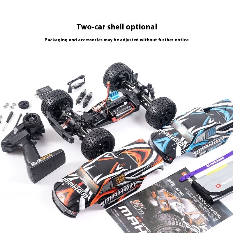 1/10 High Speed 4-Drive Rc Off-Road Remote Control Short Card Carbon Brush Brushless Two Versions Contain 2 Shells