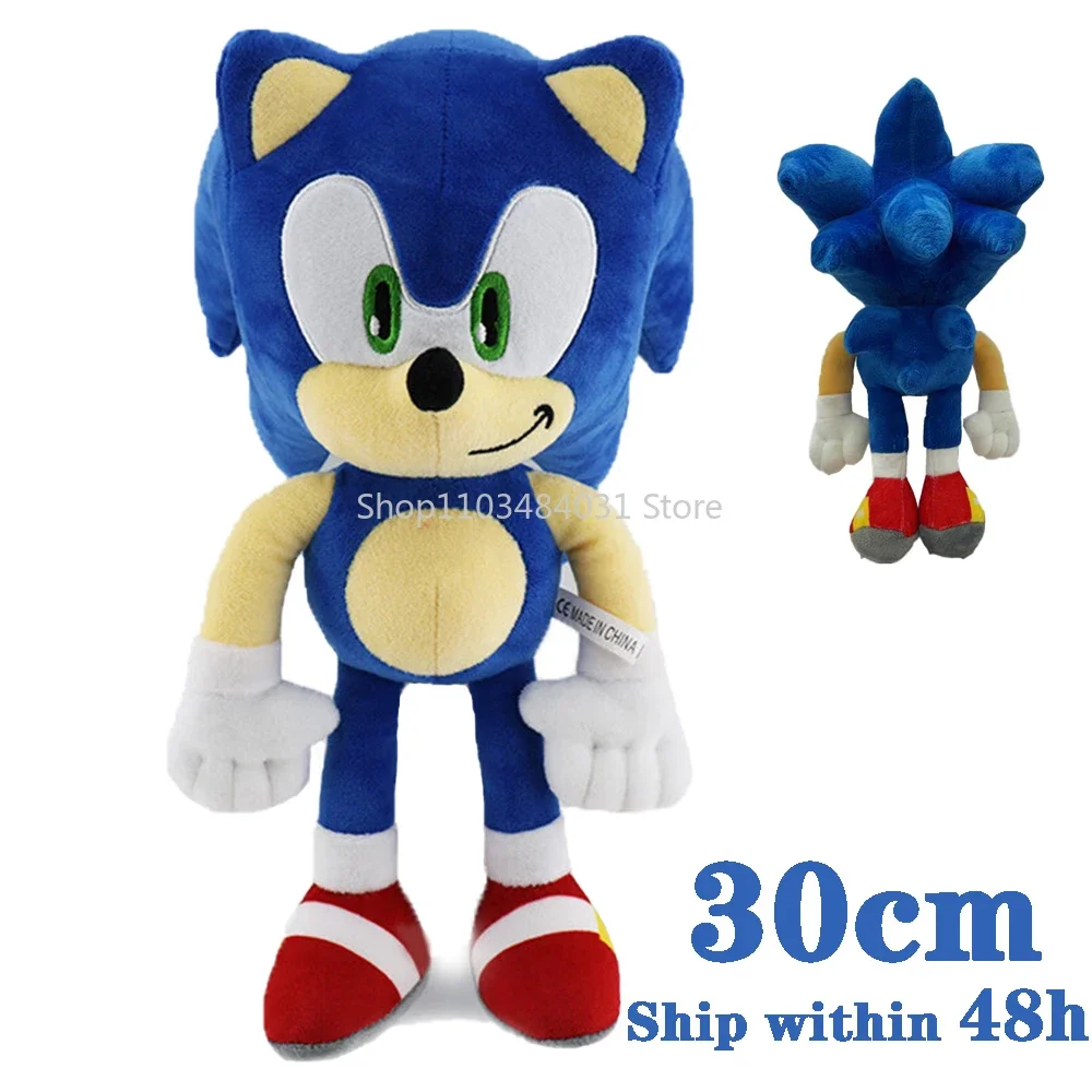 Nowy 30CM Super Sonic Pluszowe zabawki Jeż Amy Rose Knuckles Tails Śliczna kreskówka Miękka wypchana lalka Prezenty urodzinowe dla dzieci