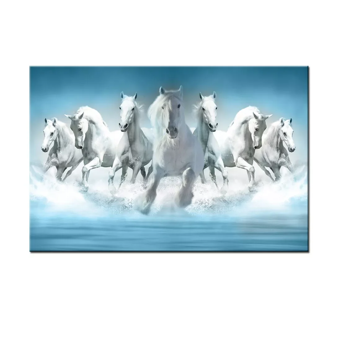 Seven Horses Running Animal Print Art Canvas Poster For Living Room Decoration Home Wall Picture