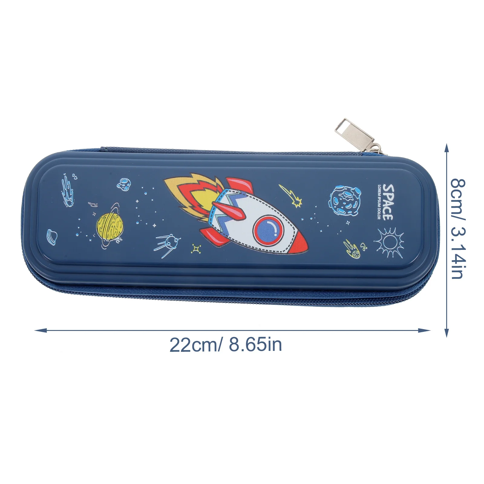 حقيبة أقلام رصاص صاروخية ثلاثية الأبعاد سعة كبيرة منظم قرطاسية مضاد للتآكل للطلاب تصميم سحاب محمول متعدد الاستخدام #2