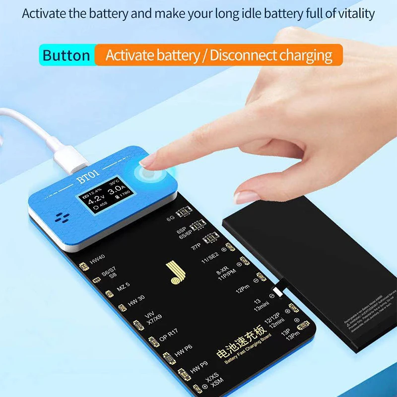 JCID BT01 Battery Fast Charging Board Max 3A For iP6 7 8 6P 7P 8P X Xs Max 11Pro 12Pro 12mini 13Mini 13 Pro Max Battery Use