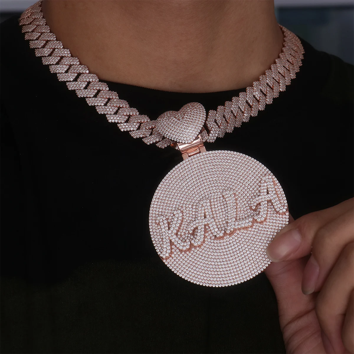 Provence Fashion Miami Rock Custom Pendant S925 Hip Hop Pendant for Men Moissanite Round Shape Pendants