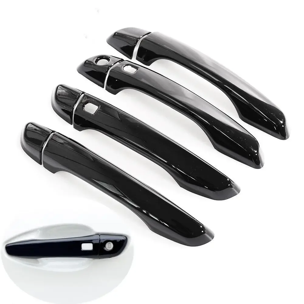 Funduoo Glossy Black Chrome Car Door Handle Cover Trim for Citroen C4 Cactus 2014 2015 2016 2017 2018 Sticker Accessories