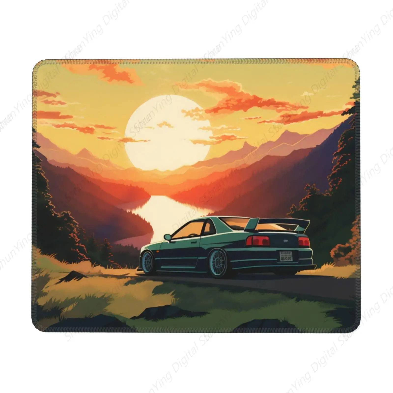 

Car Sunset Mouse Pad Anti Slip Rubber Base Game Suitable For Office Mouse Pad For Men's And Women's Computers And Laptops