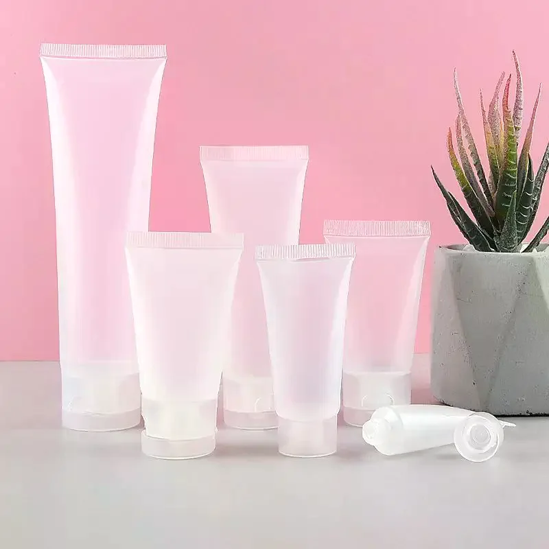 Travel 20 50 100ml Facial Cleanser Hand Cream Cosmetic Dispenser Bottle Squeeze Tube Refillable