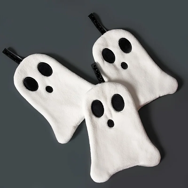 1pc mGhost hand towel thickened and hanging cute hand towel soft and absorbent