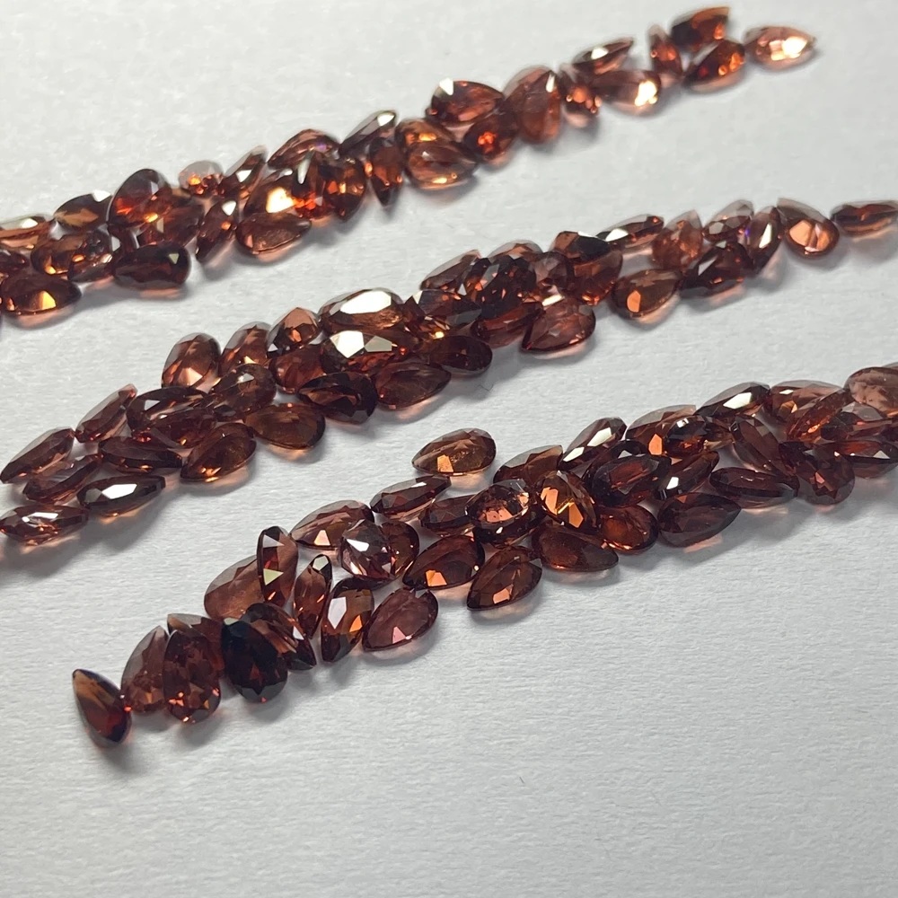 

50 Pieces 1 Bag A Qaulity Pear 3x5mm Original Stone 100% Natural Brazil Garnet Gemstone for Jewelry