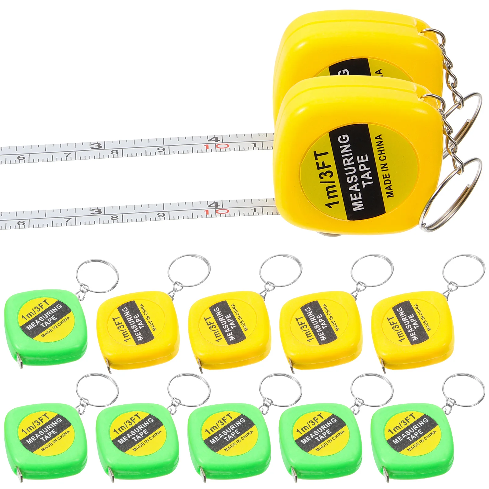 

12pcs Mini Tape Measure Keychain Metric Measures Portable Practical Home Outdoor Craft Measuring Tape Measure Sewing Use