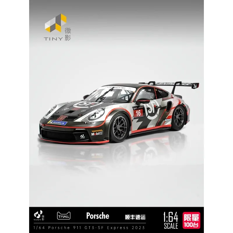 Miniature 1:64 SF Porsche 911 GT3 Co-named Cast alloy simulation car model Collection Gift decoration for children\'s gifts.