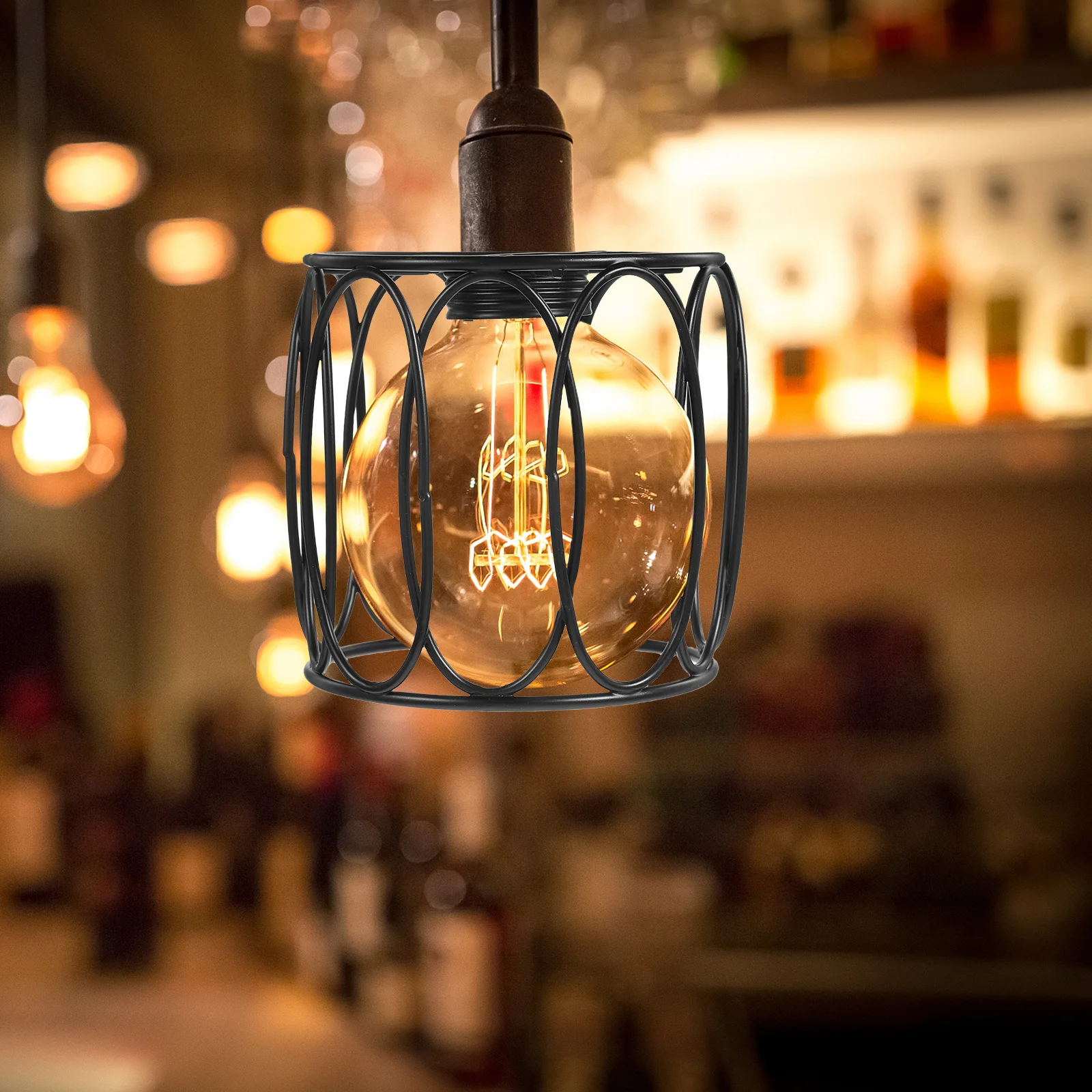 

Cage Shape Lampshade Pendant Lamp Shade Replacement Heavy Duty Metal Lamp Shade for Living Room Bedroom Dining Area