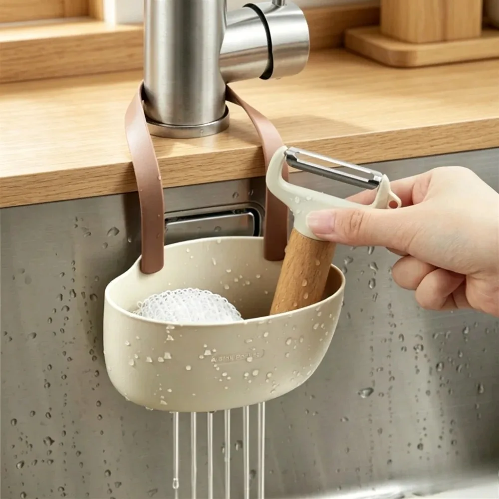 Halterung für die Küchenspüle, hängender Abtropfkorb, verstellbares Abtropfgestell, Seifen- und Schwammhalter, Wasserhahnhalter, Küchenzubehör, Neu – Detail 2