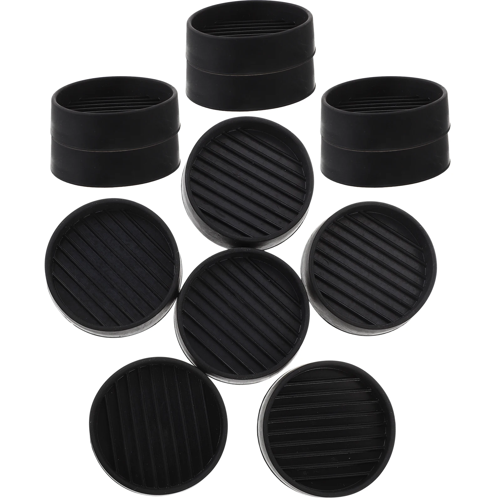 

12 Pcs Brown Rubber Caster Cups 2 Inch Round Furniture Feet Protectors Stop Sliding For Hardwood Tile Table Chair Legs
