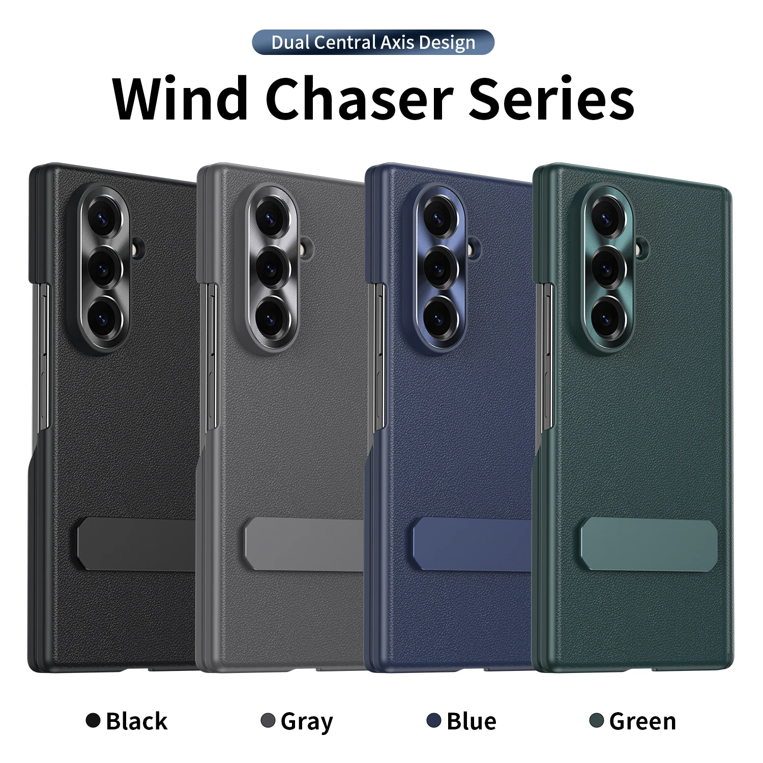 

Luxury Shockproof Cover PC+PU+Metal Stand For Samsung Galaxy Z Fold4 5 6 7, Phone Case Hinge Protection Skins Shell Back Cases