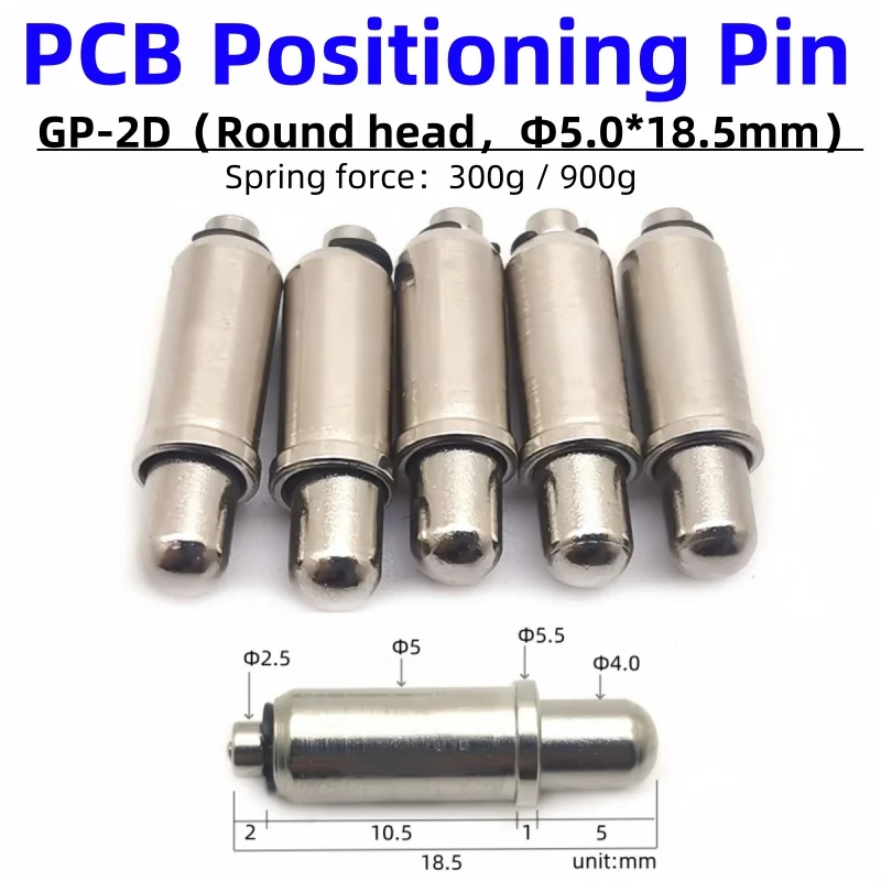 10/50PCS GP-2D Round Head Positioning Pin Needle Nickel-Plated Spring Test Pin 18.5mm Positioning Needle Dowels 5.0mm 18.5mm