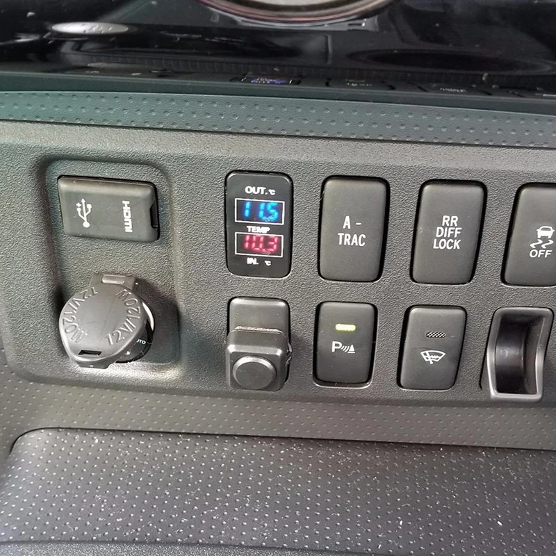 Imagem -05 - Dual Temperature Display para Toyota Corolla Reiz Prado Prius Dentro e Fora Carro Duplo Sensor de Temperatura