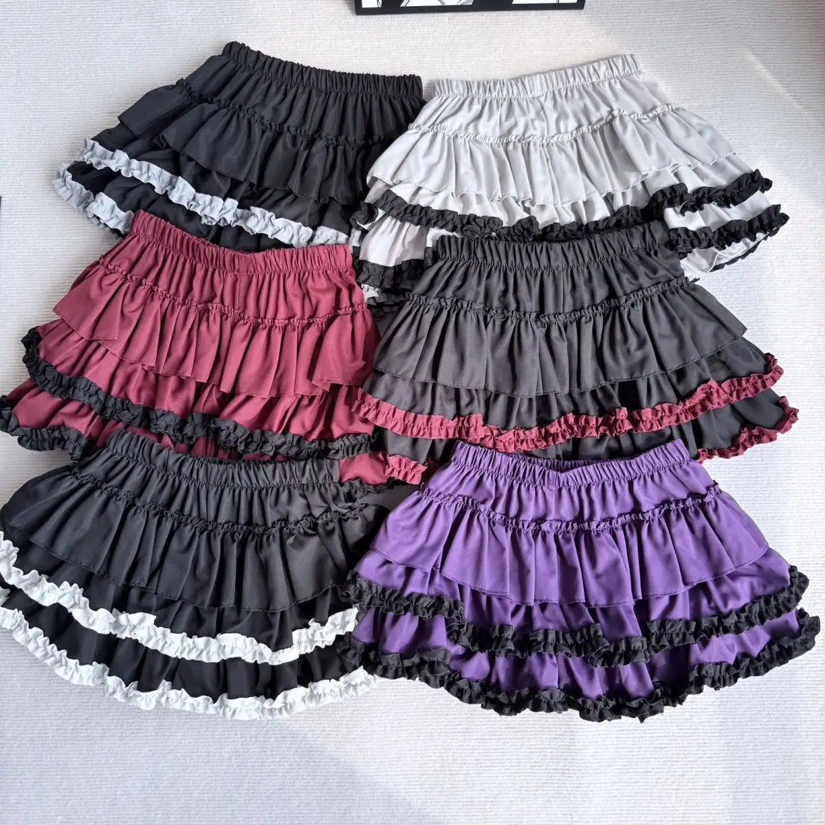 Punk Style Vintage Black Lace Mini Skirt Women Summer Subculture Fluffy Cake Skirt Casual Kawaii Sweet Y2k Mini Skirt Chic