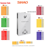 Sihao LPG 6L/8L/10L/12L/16L/18L Water Heater Instant Liquefied Petroleum Gas Water Heater White Tankless Steel LED Display ﻿
