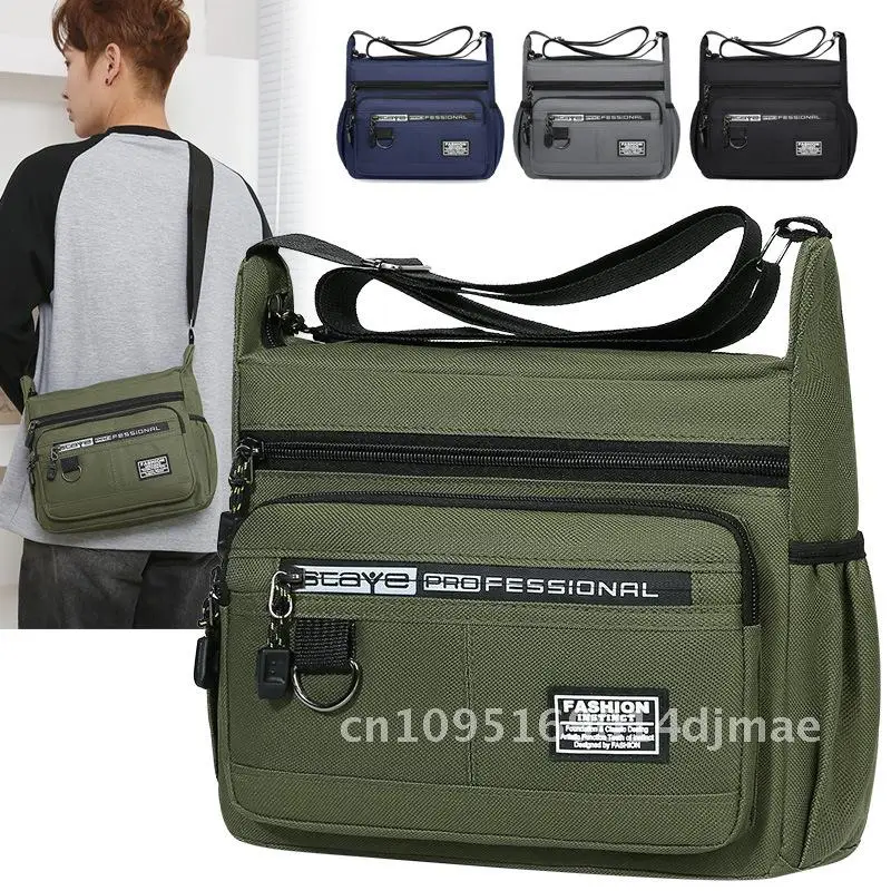 

Men's Five-Layer Multi-Layer Messenger Bag Large Capacity Anti-Theft Business Shoulder Bag Waterproof Oxford Cloth Backpack