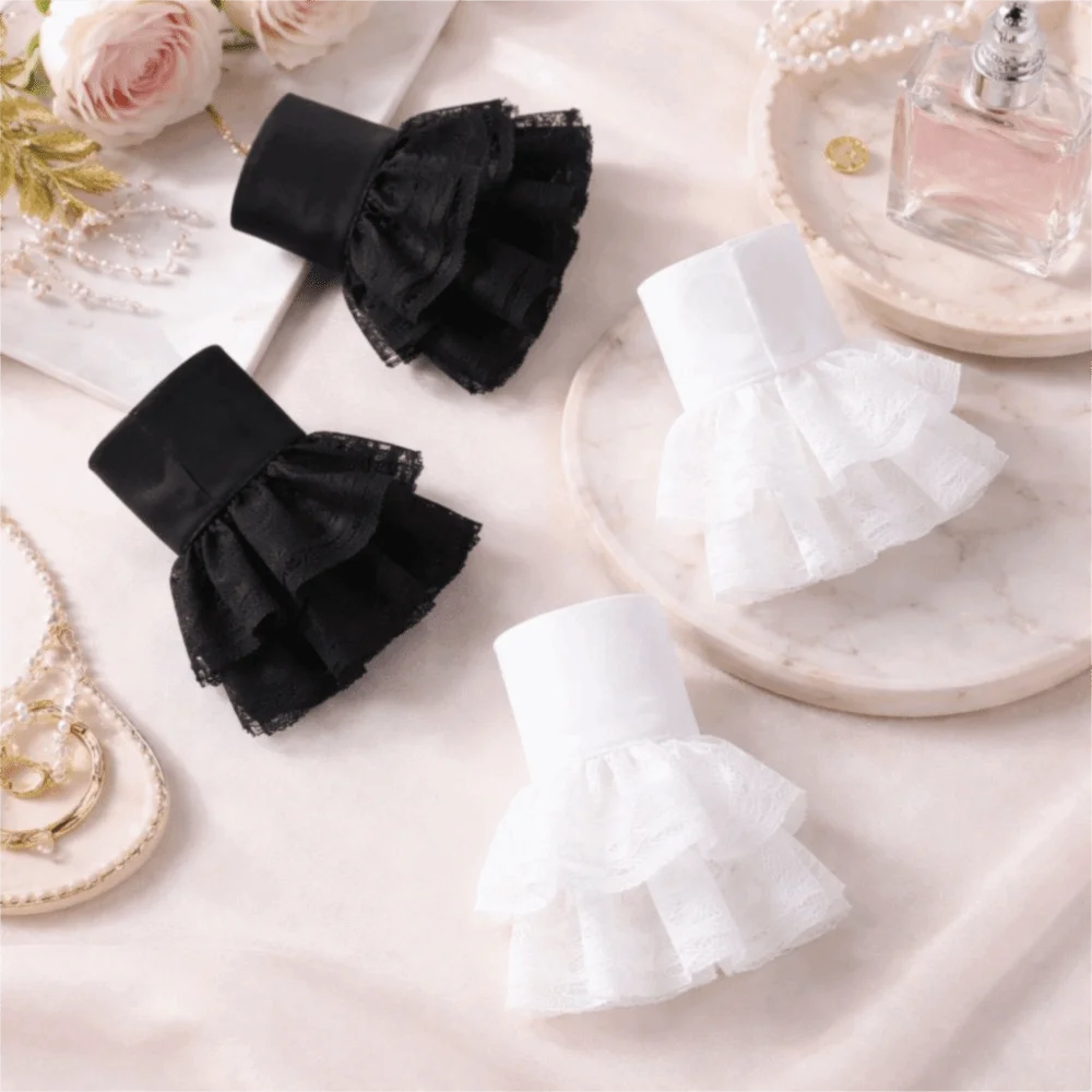 

Новые съемные белые кружевные манжеты с цветочным кружевом, плиссированные накладные манжеты, браслет с рюшами, расклешенные рукава, декоративные аксессуары