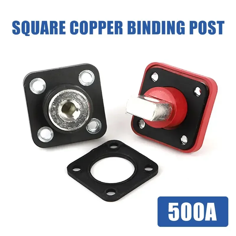 500A Square Copper Lithium Battery Terminal Energy Storage Connector 120/200/300A Wall Penetrating Screw Type Terminals Block