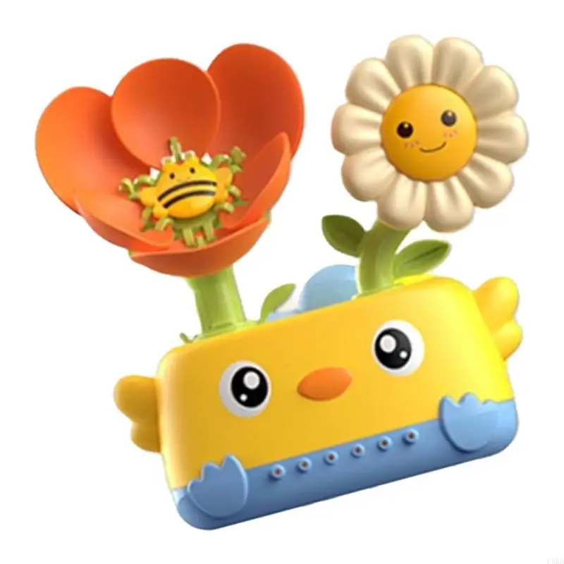 Copa succión Sprovalador agua montada Flor giratoria Baby Bathing Bathom Shower Juguete para reconocimiento color