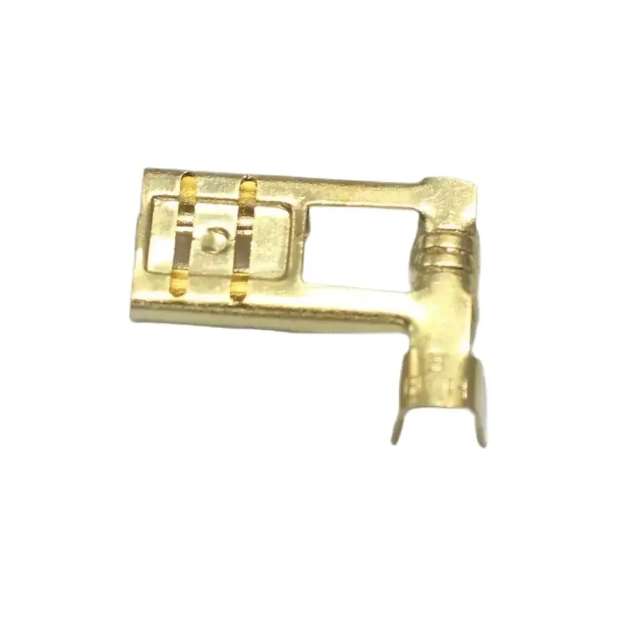 20Pcs 6.3mm Curved Crimp Spade Terminal Connection 6.3 mm Flag Copper Terminals Adaptor Connector Car Auto Boat Modified parts