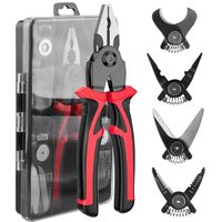 5 In 1 Wire Stripper Plier Set Multifunct Interchangeable Pliers Head Wire Stripper Crimping Tools Sheet Metal Shear Portable
