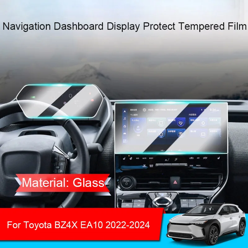 Car GPS Navigation Screen Protect Tempered Film For Toyota BZ4X EA10 2022-2024 Dashboard Display Sticker Auto Accessories