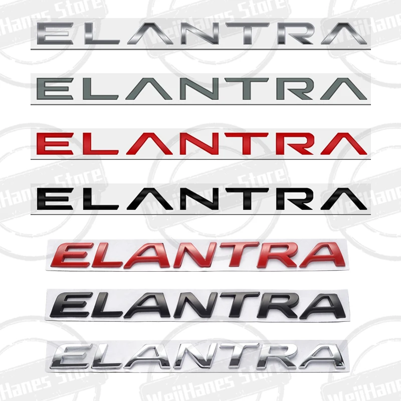 

Metal 3D For Elantra Logo Front Hood Badge Letter Logo Car Rear Trunk Body Sticker Emblem Accessories