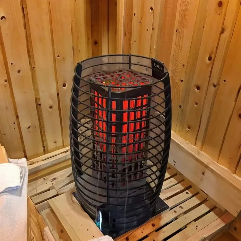 Hochwertiger elektrischer Saunaofen für den privaten und gewerblichen Gebrauch in der Farbe Schwarz oder Silber von 9 kW bis 15 kW Leistung