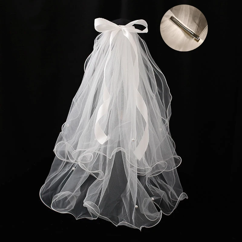 הינומת כלה בגוון שנהב לבן