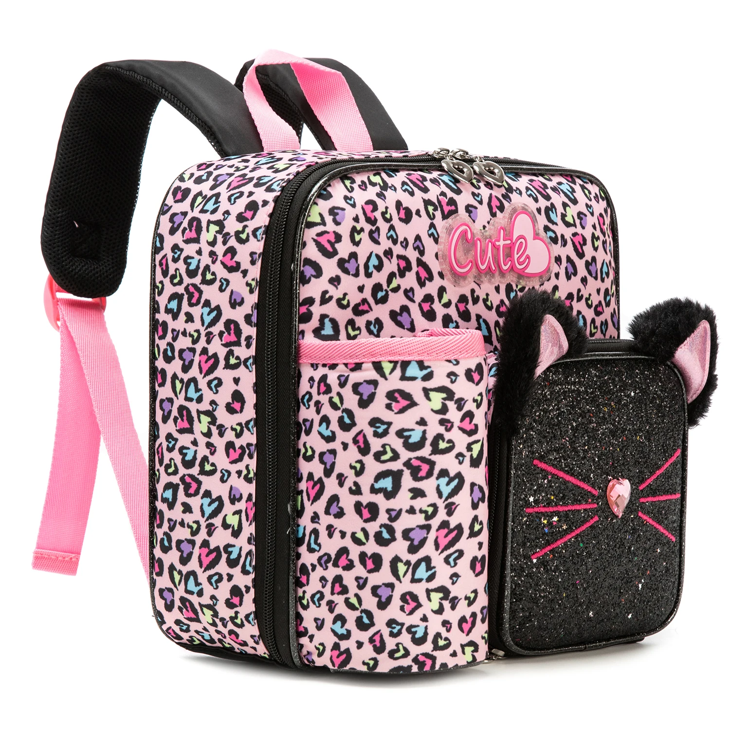 ชุดกล่องอาหารกลางวันเด็ก ลายสัตว์น่ารัก พร้อมกระเป๋าใส่อาหาร ล้างทำความสะอาดได้ ป้องกันการรั่วซึม เหมาะสำหรับโรงเรียนและสถานรับเลี้ยงเด็ก สวยงามสำหรับเด็กผู้หญิง