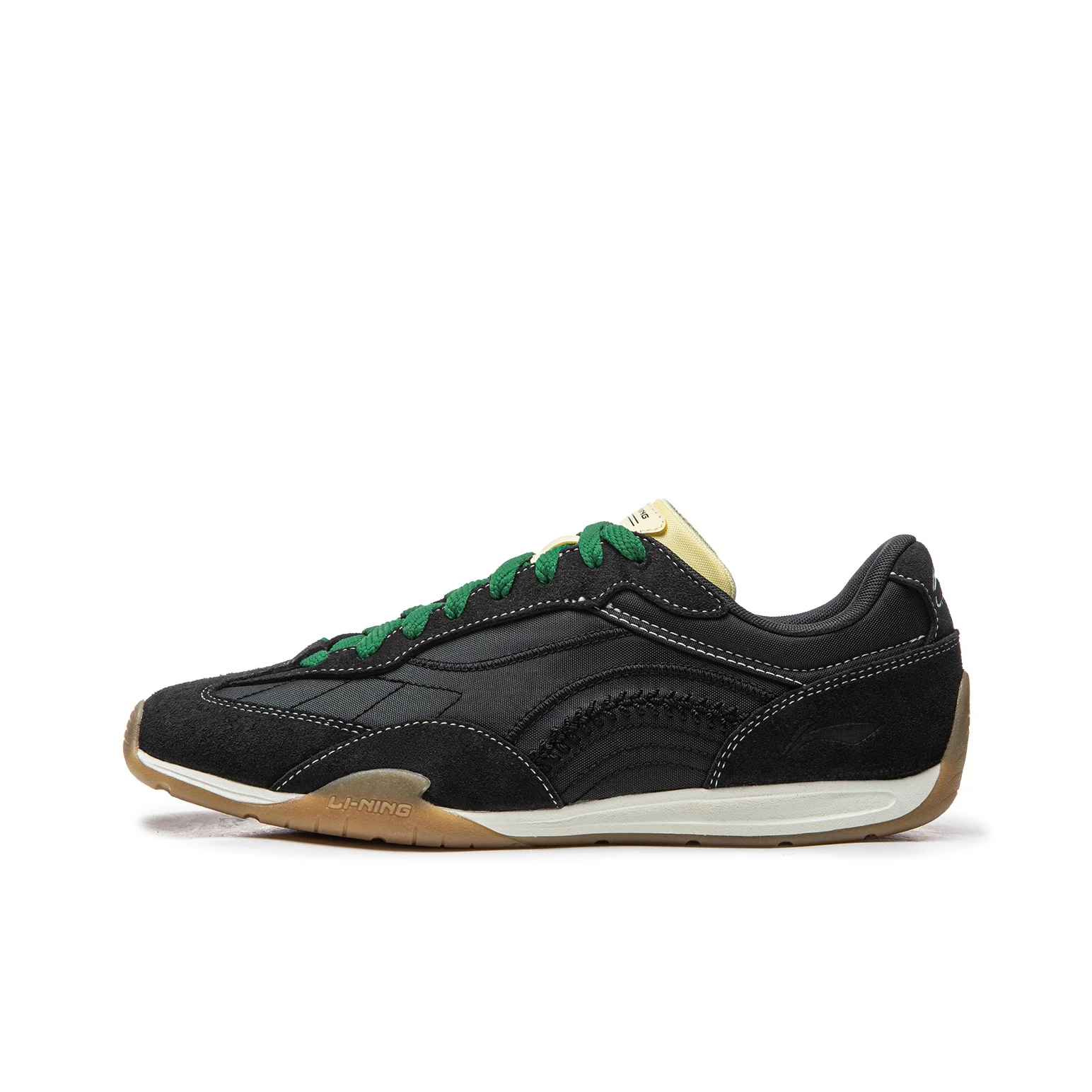 Li Ning Cow Split Leather Lightweight Low top Casual Shoes Men's Black AGLW057-2