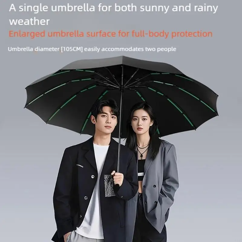 

Automatic Open Close Umbrella Large Size Windproof Design Heavy Duty For Men With Reinforced Steel Frame And Fabric KXRE