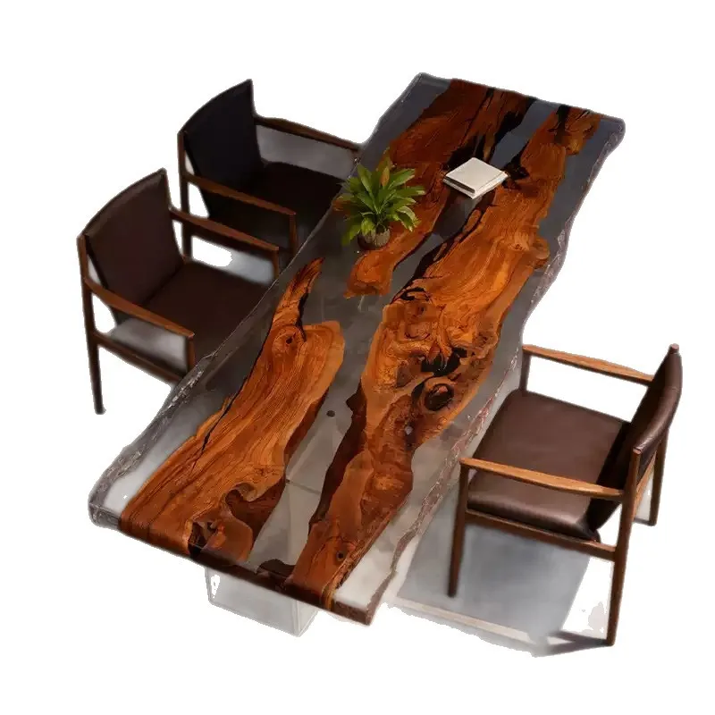 طاولة شاي كبيرة من الراتنج الخاص، طاولة طعام، مكتب متكامل، طاولة شاي، مكتب كبير، شاي نهري طويل #1