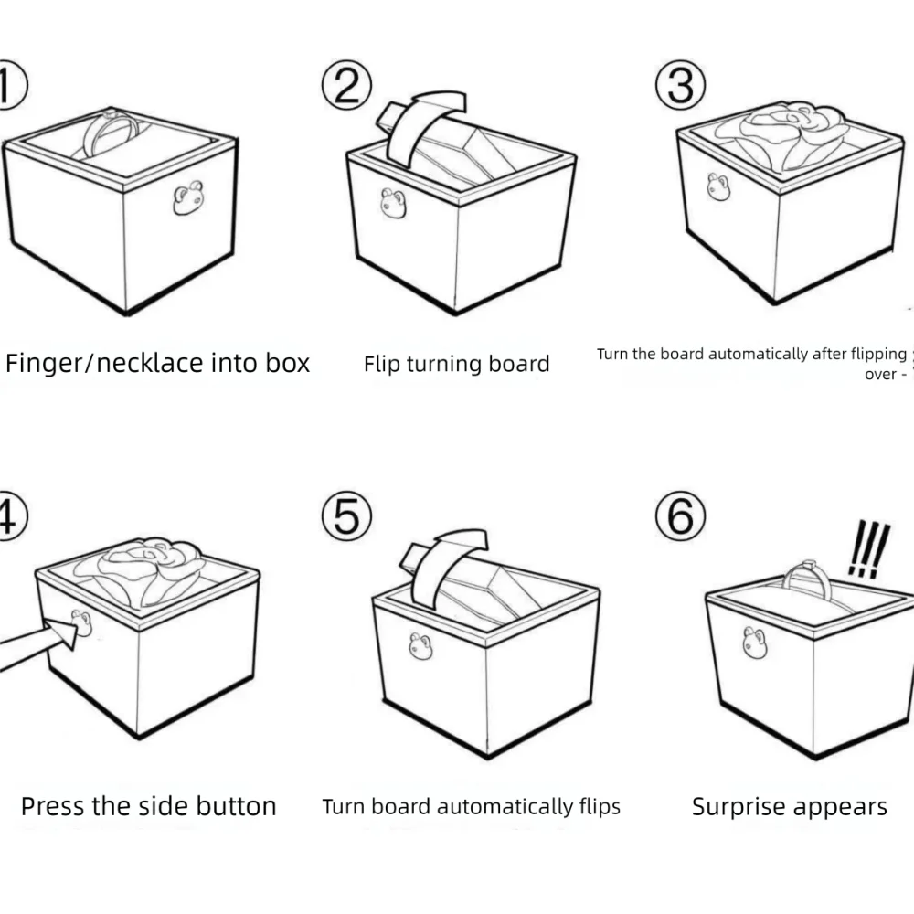 

Valentine Bear Flip Ring Box Ring Display Girlfriend Gift Mini Cake Gift Boxes Jewelry Storage Box Birthday Gift Packaging Box