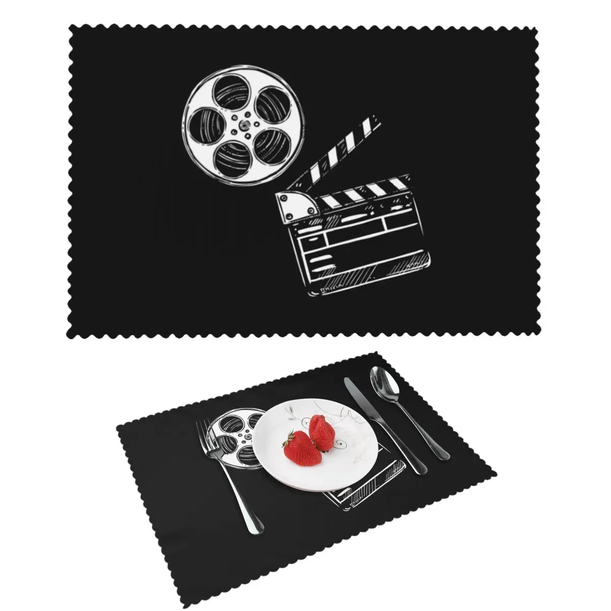 مفرش أطباق قابل للغسل للأفلام والفيلم والجلبربورد لطاولة الطعام وعاء كوستر ديكور المنزل حصير فائق الامتصاص