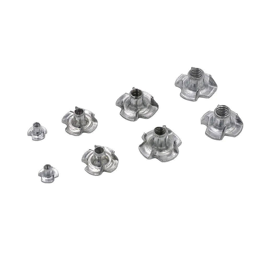 Four Claws Nut Speaker Nut M2 M3 M4 M5 M6 T-Nut Blind Pronged Tee Nuts for RC Boats Model DIY Accessories