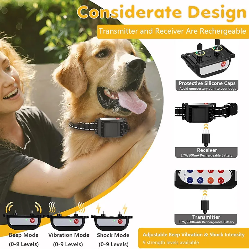 

Dog Fence 2024 Upgraded Pet 2-In-1 System Anti Runaway Color Screen Display 2.4G Wireless pet dog collar cama para perros gatos