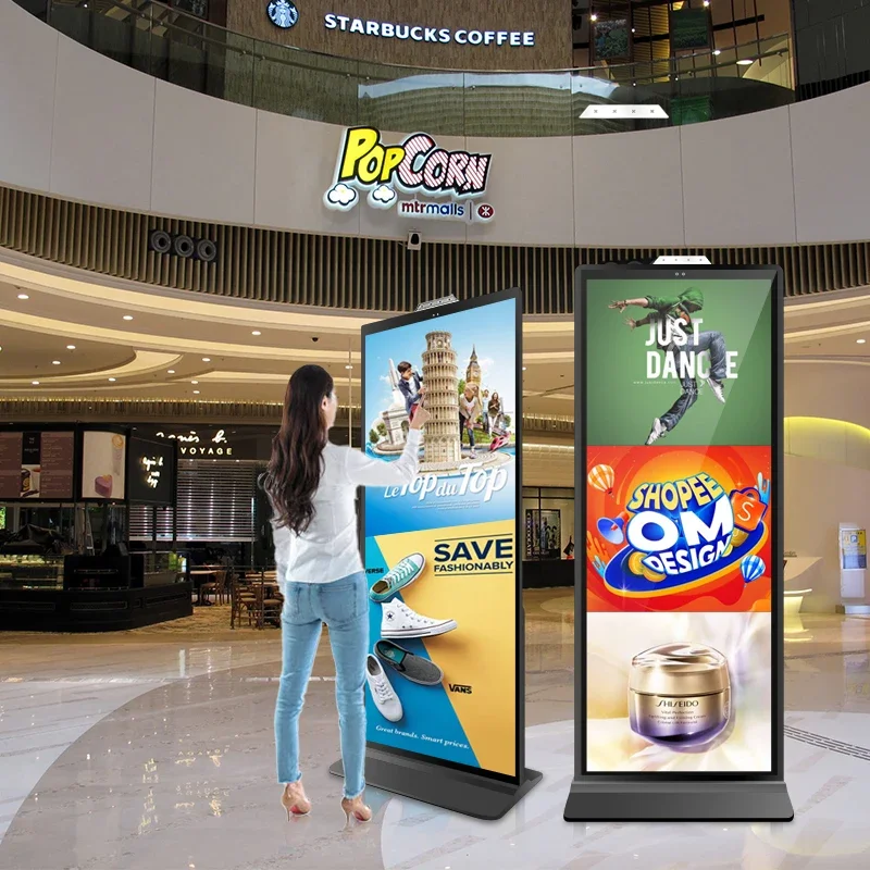 Floor Standing 70 Inch Advertising Full Screen Touch Screen Kiosk Vertical Digital Signage Android LCD Totem Display Kiosk