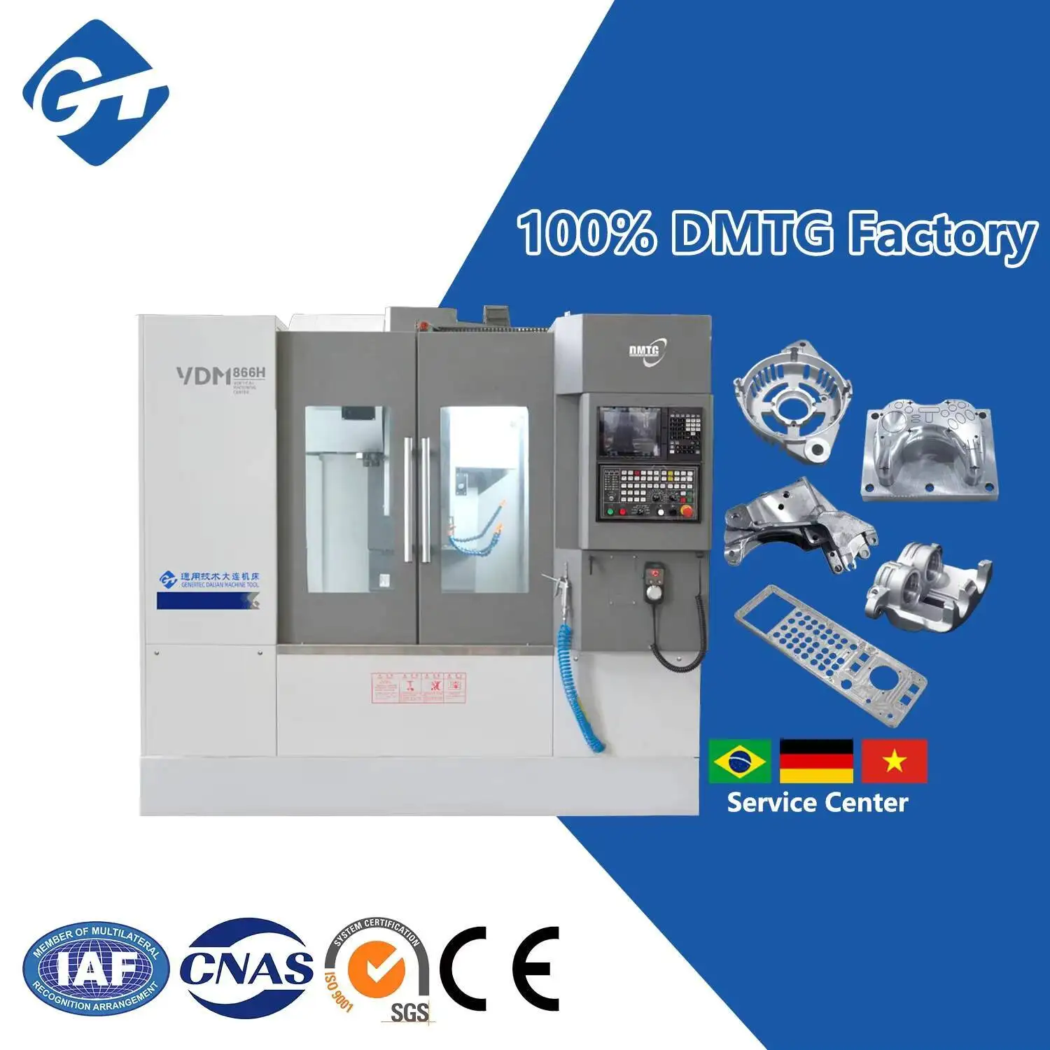 GT DMTG Vdm866h 3 محور مركز التسليح العمودي الصين التصنيع باستخدام الحاسب الآلي طحن هاين