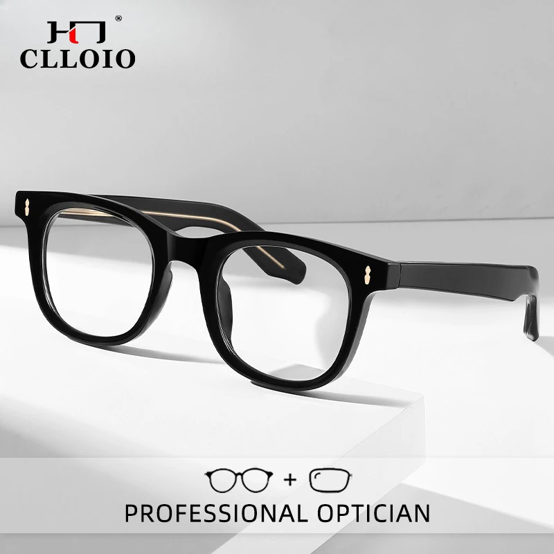 

CLLOIO Vintage Thick frame Anti Blue Light Anti-Reflective Myopia Glasses TR90 Round Progressive Prescription Reading Glasses