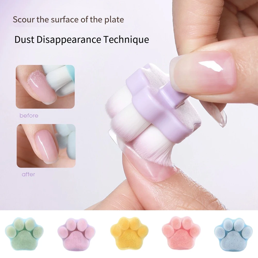 

Новая кисть для ногтей в форме кошачьей лапки: мягкая, пушистая, для удаления пыли с ногтей, инструмент для маникюра и макияжа