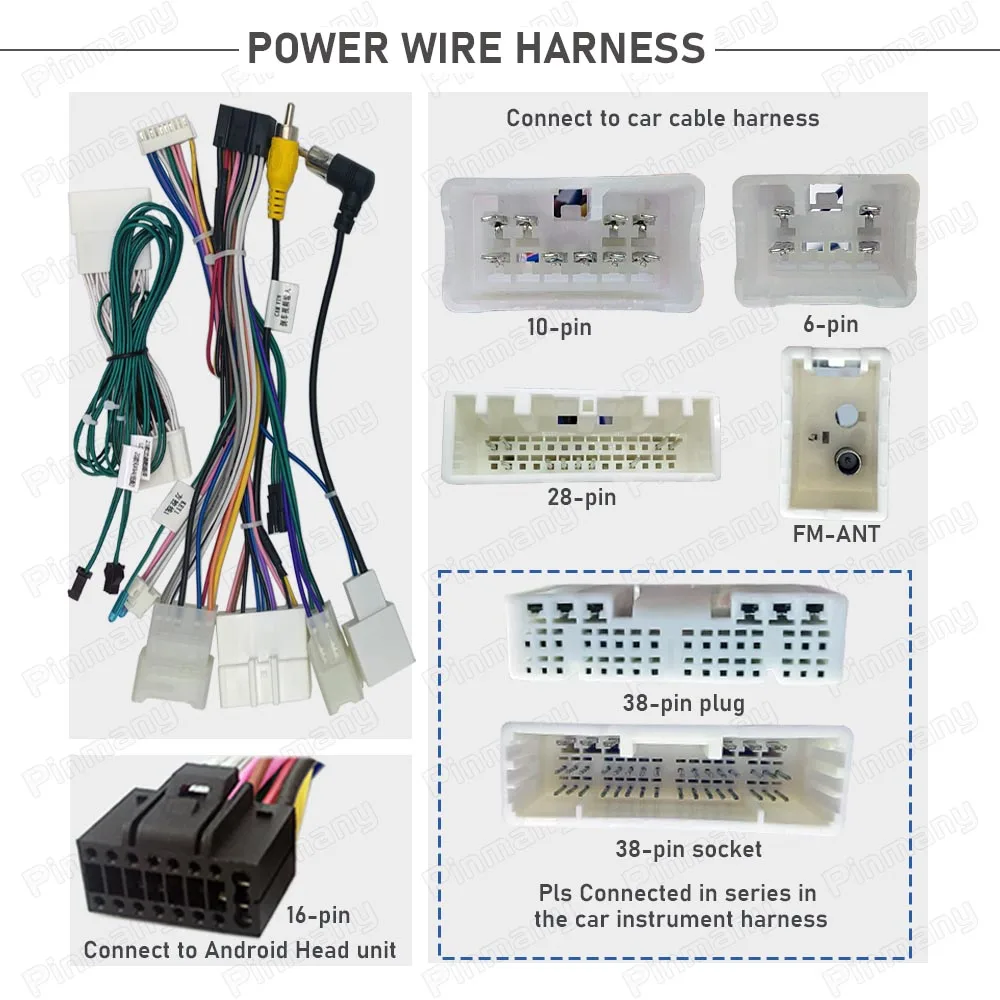 

Автомобильный стерео кабель-адаптер Android Головное устройство Разъем жгута проводов питания Декодер шины CAN для Toyota RAV4 Land Cruise LC300 2020