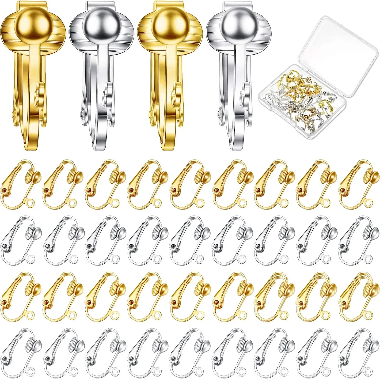 

48 Pieces Clip on Earring Converter Earring Clip Backs for DIY Jewelry Making Earring Findings